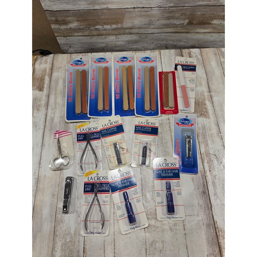 La Cross Kroger Manicure Grooming Lot Nail Clippers Cuticle Nippers Emery Boards